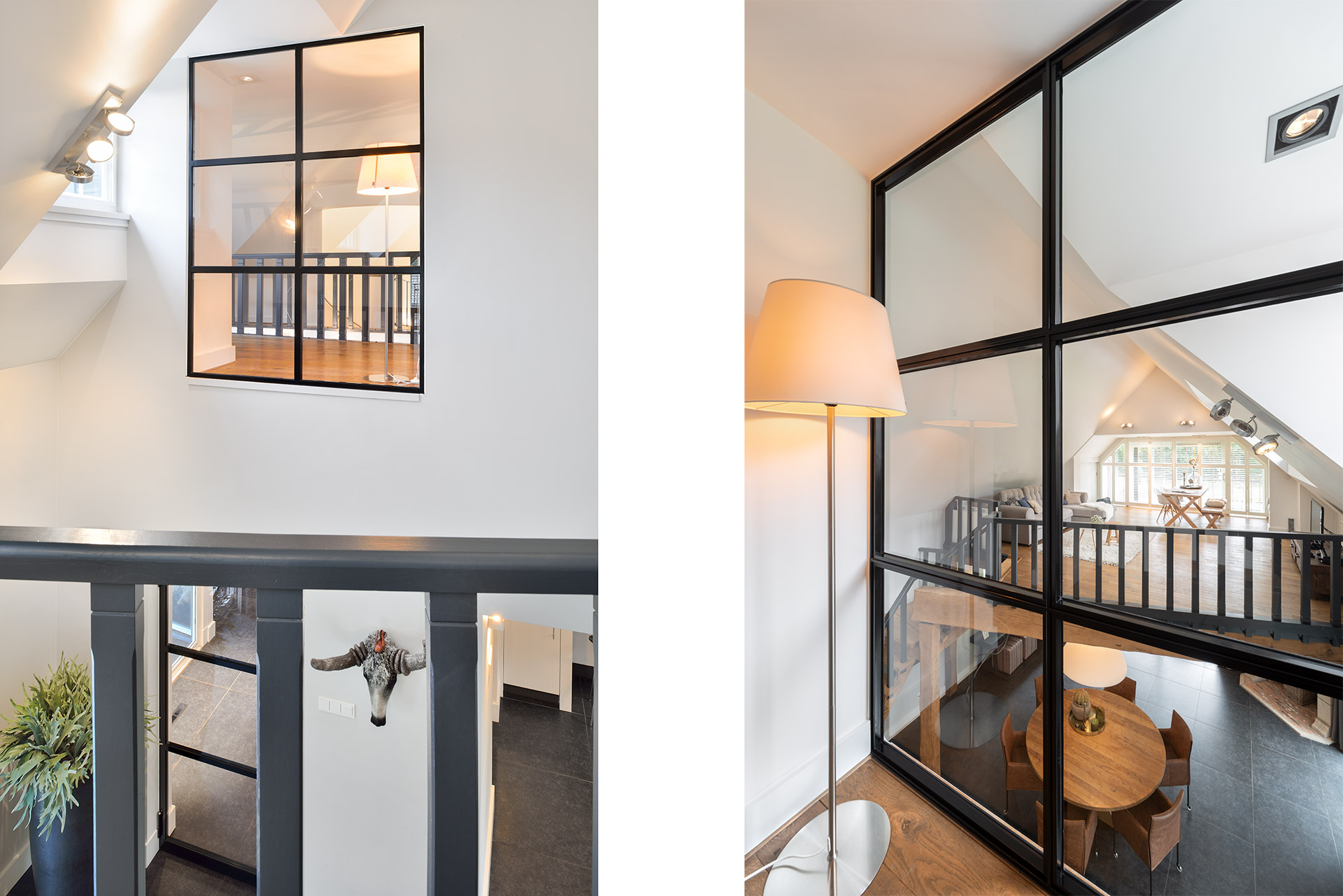 overloop met vide | gemoderniseerd landhuis | woningfotografie