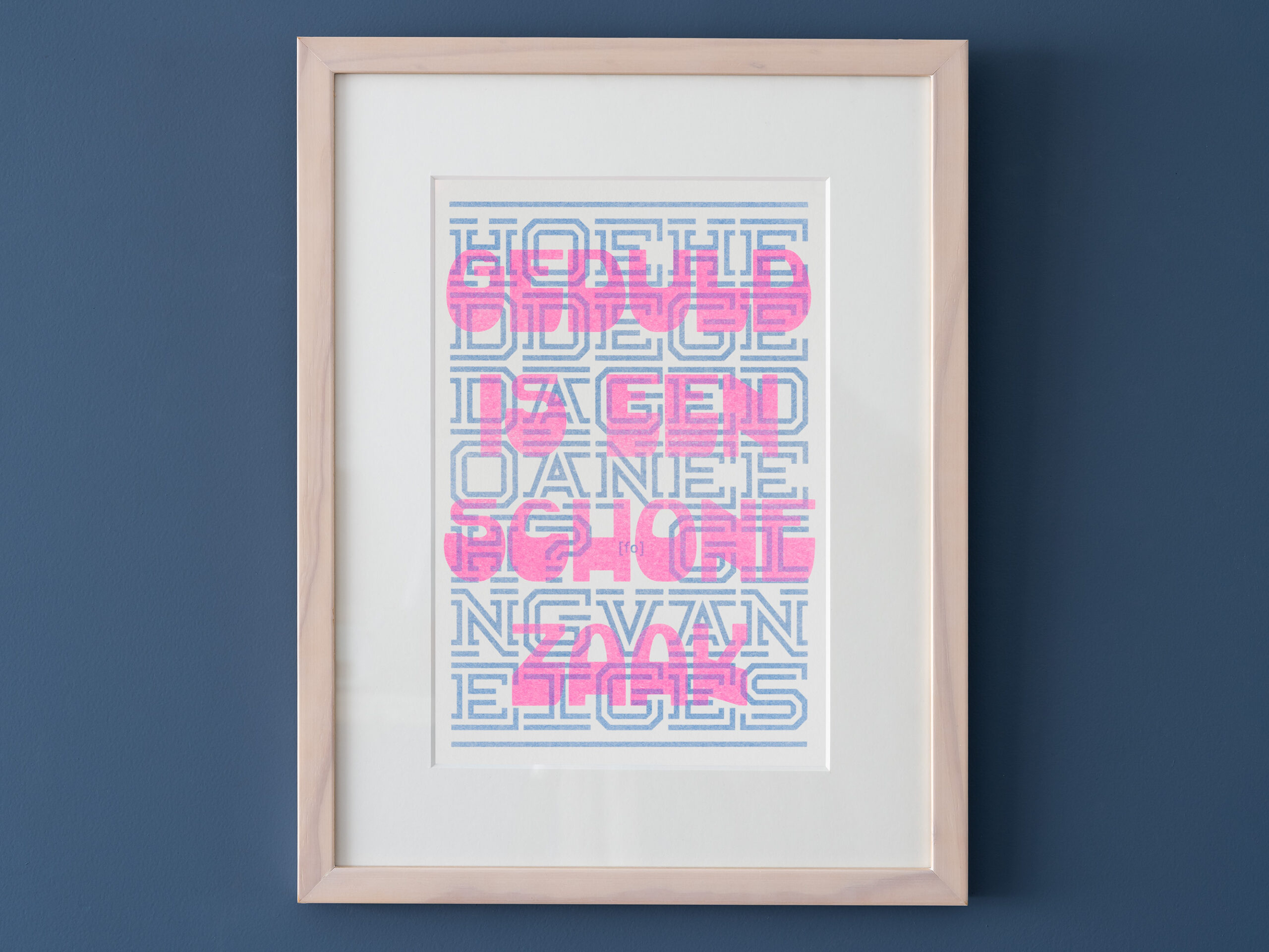 risoprint fluor roze & blauw | brabantse spreuken