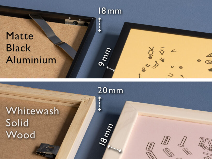 Matzwart aluminium of massief hout (whitewash)