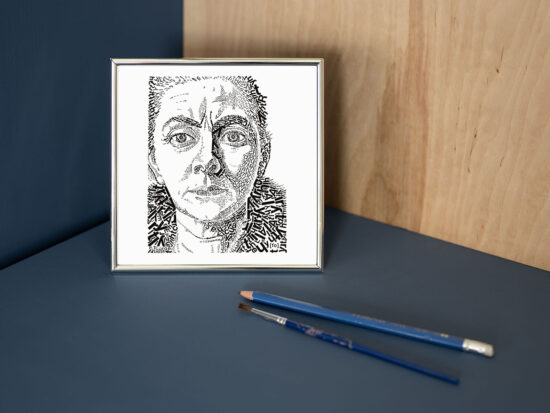 Charley Toorop | Letterhead in verzilverd lijstje