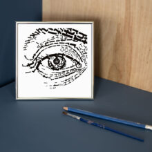 oog Charley Toorop | Letterhead in verzilverd lijstje