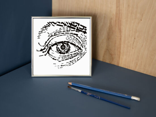 oog Charley Toorop | Letterhead in verzilverd lijstje