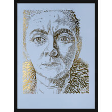 Charley Toorop | Letterhead Gold print | Baby Blue | lijst zwart alu