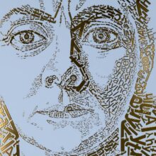 detail Charley Toorop | Letterhead Gold print | Baby Blue