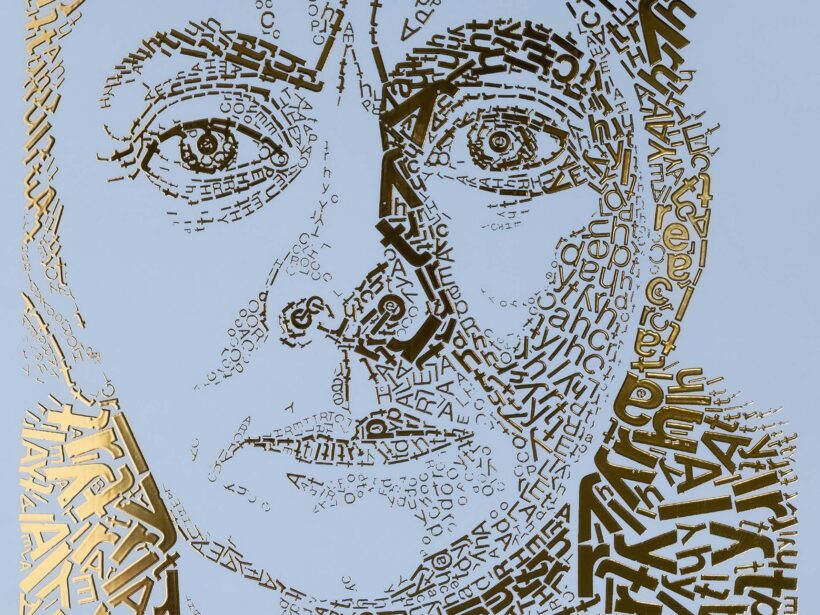 detail Charley Toorop | Letterhead Gold print | Baby Blue