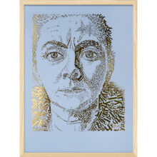 Charley Toorop | Letterhead Gold print | Baby Blue | lijst hout