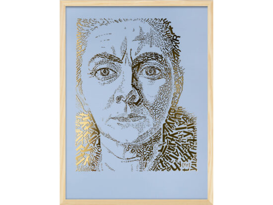 Charley Toorop | Letterhead Gold print | Baby Blue | lijst hout