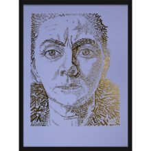 Charley Toorop | Letterhead Gold print | Lavender Blue | lijst zwart alu