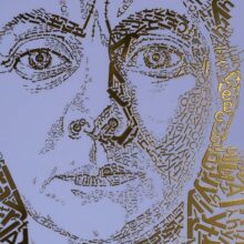 detail Charley Toorop | Letterhead Gold print | Lavender Blue