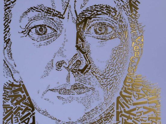 detail Charley Toorop | Letterhead Gold print | Lavender Blue