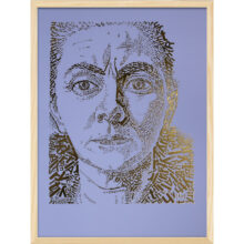 Charley Toorop | Letterhead Gold print | Lavender Blue | lijst hout