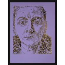 Charley Toorop | Letterhead Gold print | Mauve | lijst zwart alu