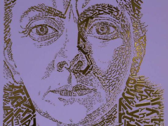 detail Charley Toorop | Letterhead Gold print | Mauve