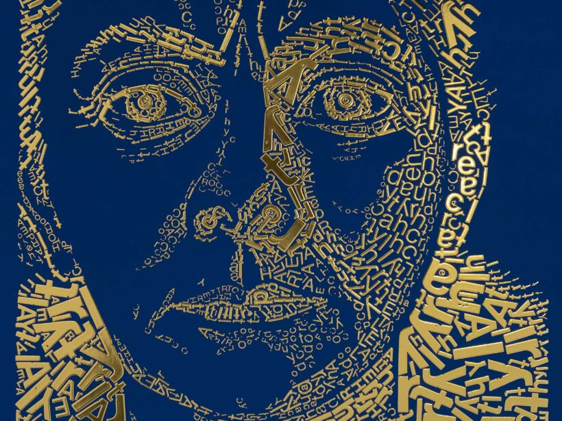 detail Charley Toorop | Letterhead Gold print | Royal Blue