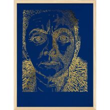 Charley Toorop | Letterhead Gold print | Royal Blue | lijst hout