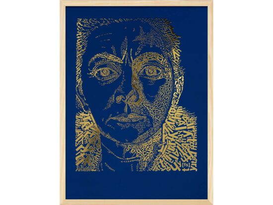 Charley Toorop | Letterhead Gold print | Royal Blue | lijst hout