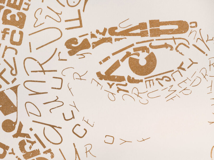 risoprint Freddie Mercury | Limited Edition Letterhead detail oog