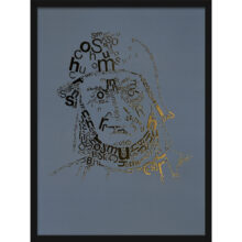 Jeroen Bosch | Letterhead Gold print | Aquaverde | lijst zwart alu