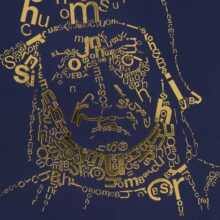 detail Jeroen Bosch | Letterhead Gold print | Dark Denim detail Jeroen Bosch | Letterhead Gold print | Dark Denim