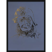 Jeroen Bosch | Letterhead Gold print | Smoke Blue | lijst zwart alu