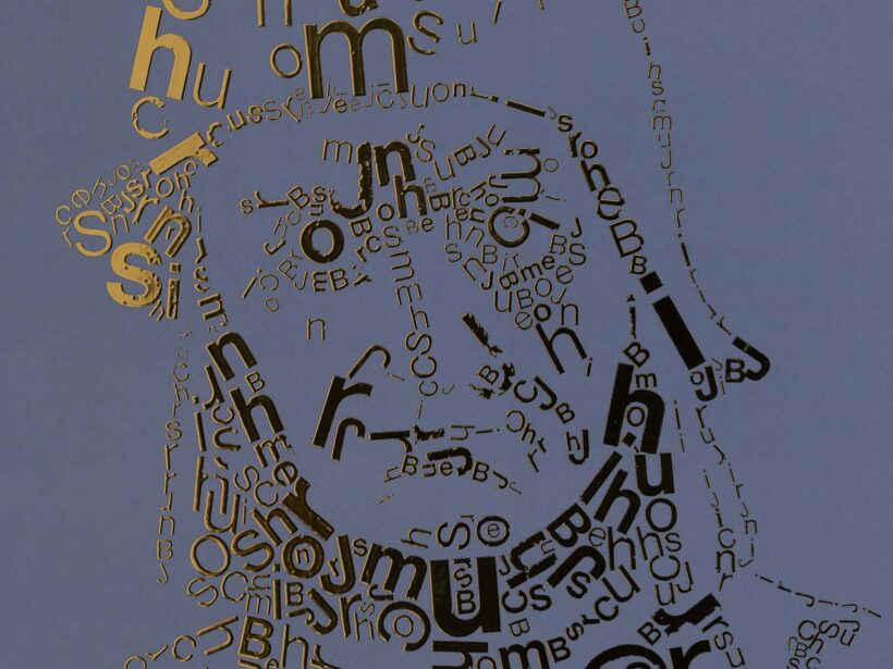 detail Jeroen Bosch | Letterhead Gold print | Smoke Blue