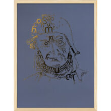 Jeroen Bosch | Letterhead Gold print | Smoke Blue | lijst hout