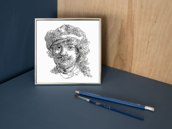 Rembrandt 3 | Letterhead in verzilverd lijstje