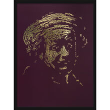 Rembrandt type 1 | Letterhead Gold print | Bordeuax | lijst zwart alu