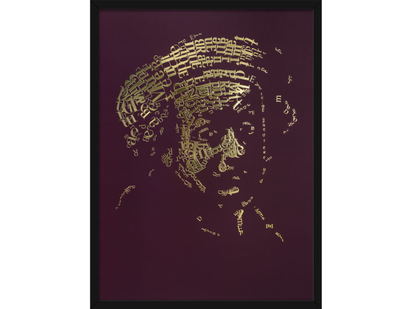 Rembrandt type 1 | Letterhead Gold print | Bordeuax | lijst zwart alu
