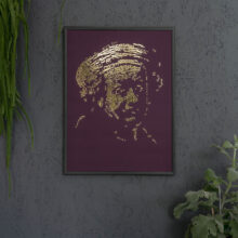 Rembrandt type 1 | Letterhead Gold print | Bordeaux | wall