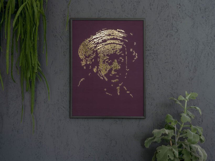 Rembrandt type 1 | Letterhead Gold print | Bordeaux | wall
