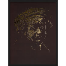Rembrandt type 1 | Letterhead Gold print | Dark Chocolate | lijst zwart alu