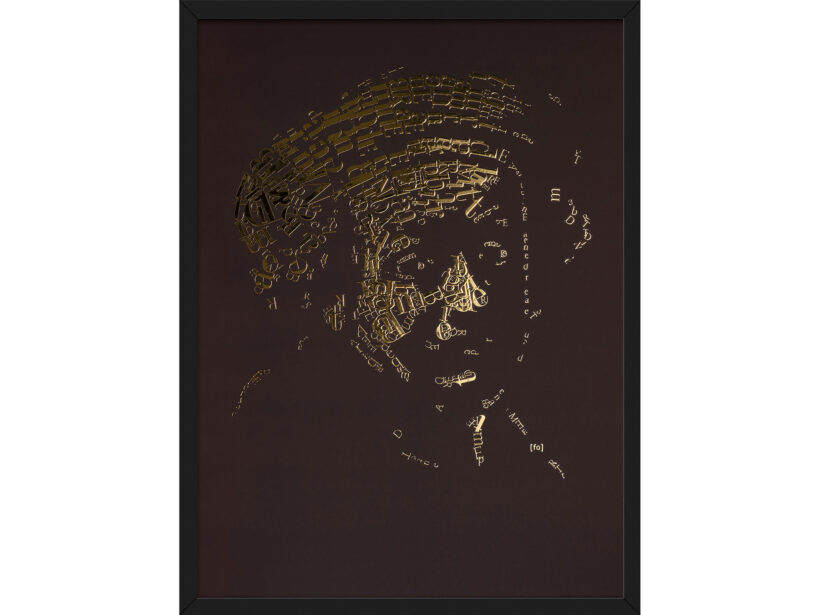 Rembrandt type 1 | Letterhead Gold print | Dark Chocolate | lijst zwart alu