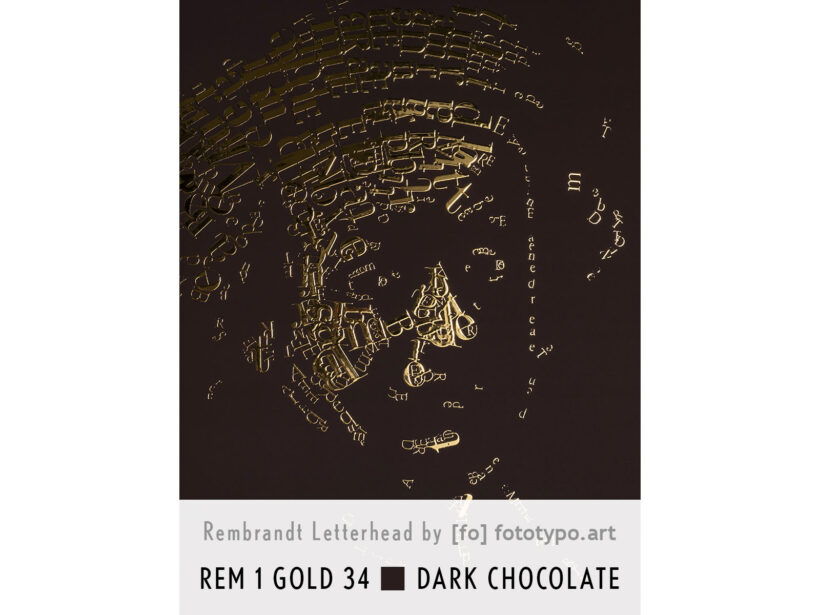 Rembrandt type 1 | Letterhead Gold print | Dark Chocolate | colour 34