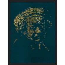 Rembrandt type 1 | Letterhead Gold print | Forest Green | lijst zwart alu