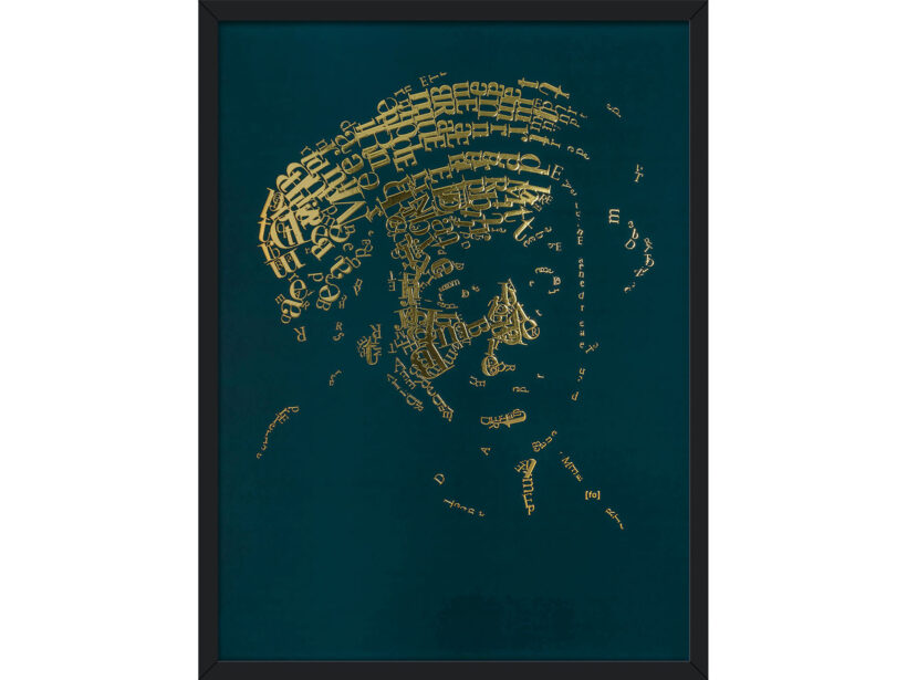 Rembrandt type 1 | Letterhead Gold print | Forest Green | lijst zwart alu