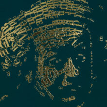 detail Rembrandt type 1 | Letterhead Gold print | Forest Green