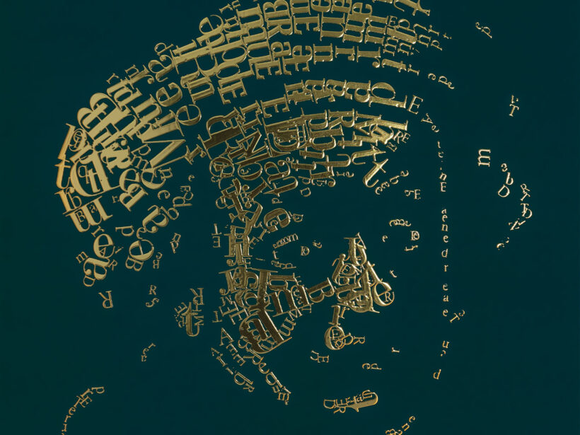 detail Rembrandt type 1 | Letterhead Gold print | Forest Green