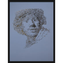 Rembrandt type 2 | Letterhead Gold print | Ash Blue | lijst zwart alu