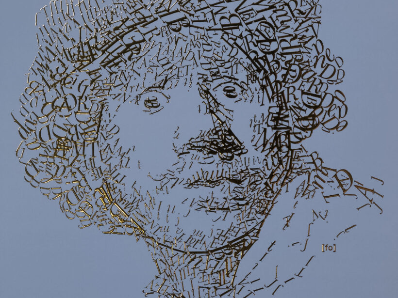 detail Rembrandt type 2 | Letterhead Gold print | Ash Blue