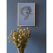 Rembrandt type 2 | Letterhead Gold print | Ash Blue | muur
