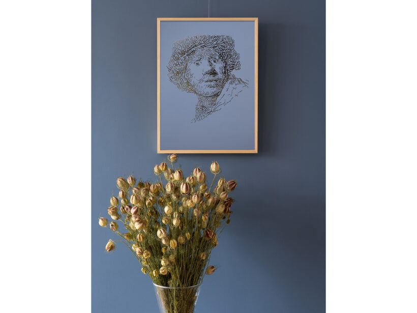 Rembrandt type 2 | Letterhead Gold print | Ash Blue | muur