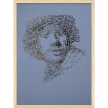 Rembrandt type 2 | Letterhead Gold print | Ash Blue | lijst hout