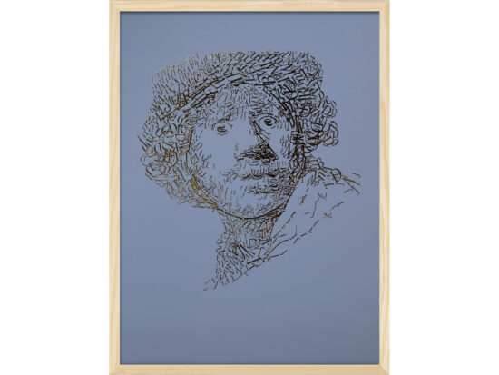 Rembrandt type 2 | Letterhead Gold print | Ash Blue | lijst hout