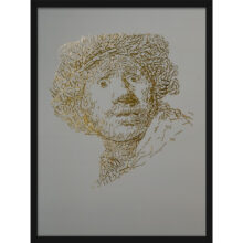 Rembrandt type 2 | Letterhead Gold print | Eucalyptus Green | lijst zwart alu