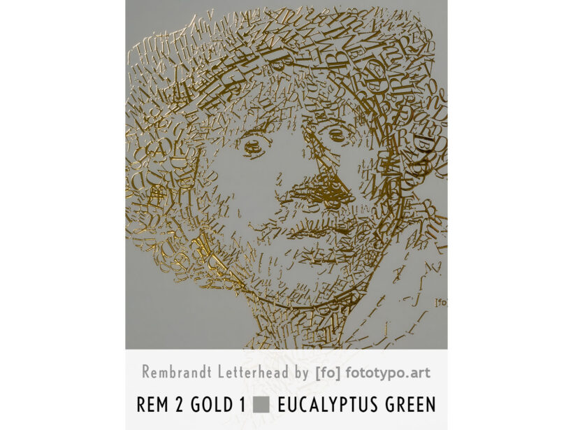 Rembrandt type 2 | Letterhead Gold print | Eucalyptus Green | colour 1
