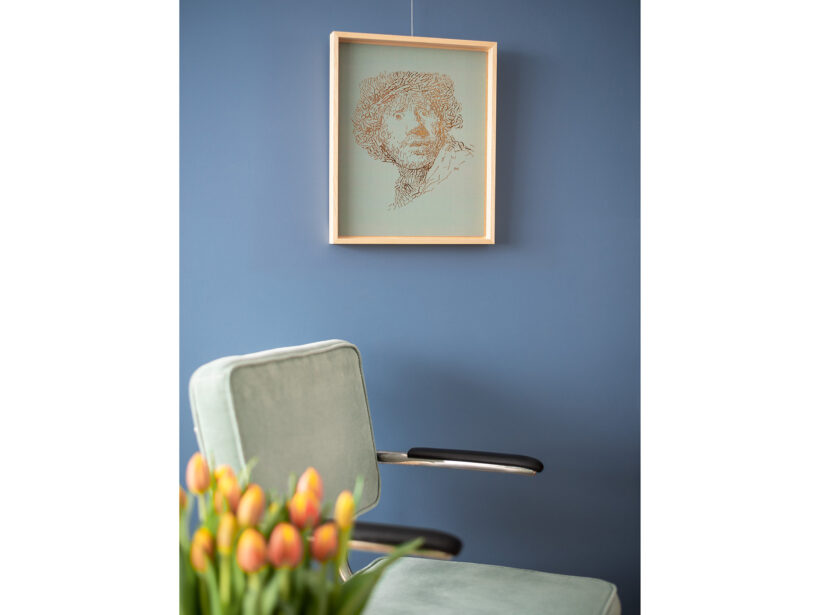 Rembrandt type 2 | Letterhead Gold print | Eucalyptus Green | muur