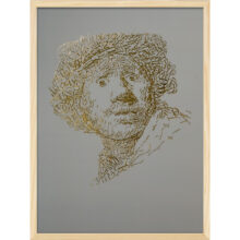 Rembrandt type 2 | Letterhead Gold print | Eucalyptus Green | lijst hout