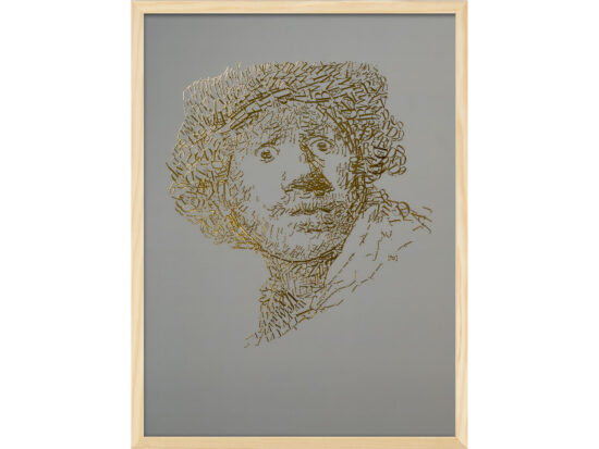 Rembrandt type 2 | Letterhead Gold print | Eucalyptus Green | lijst hout