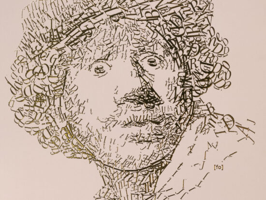 detail Rembrandt type 2 | Letterhead Gold print | Natural Coton